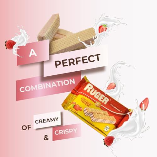 RUGER WAFERS AUSTRIAN STRAWBERRY WAFERS, 2.125 OUNCE (PACK OF 12) – DELIGHTFULLY CRISP AND CREAMY STRAWBERRY TREATS WITH NATURAL INGREDIENTS AND EXTENDED FRESHNESS, IDEAL FOR SNACKING, DESSERTS, AND ANYTIME ENJOYMENT