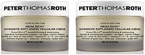 Peter Thomas Roth Cosmetics Mega-Rich Intensive Anti-Aging Cellular Creme (Pack of 2) With Avocado, Vitamin E and A and C, Ginger, Lemon, Gingko Biloba, Grapeseed, Green and White Tea, 3.4 oz. each