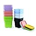 Etmact 24Pcs Thicken Colorful Square Plastic Plant Pot, Flower Pots (12pcs) with Saucers (12pcs) Plant Pots Flower Pots Plant Saucer Plastic Pots Plastic Plant Saucer Flower Pot Saucer