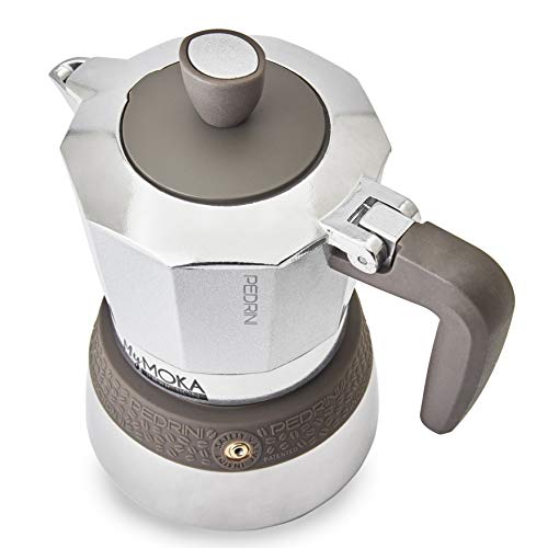 PEDRINI MyMoka Kaffeemaschine für Induktionskochfeld, 2-Tassen-Format, Espressokocher Moka taubengraue Farbe, Stahl… – Bild 4