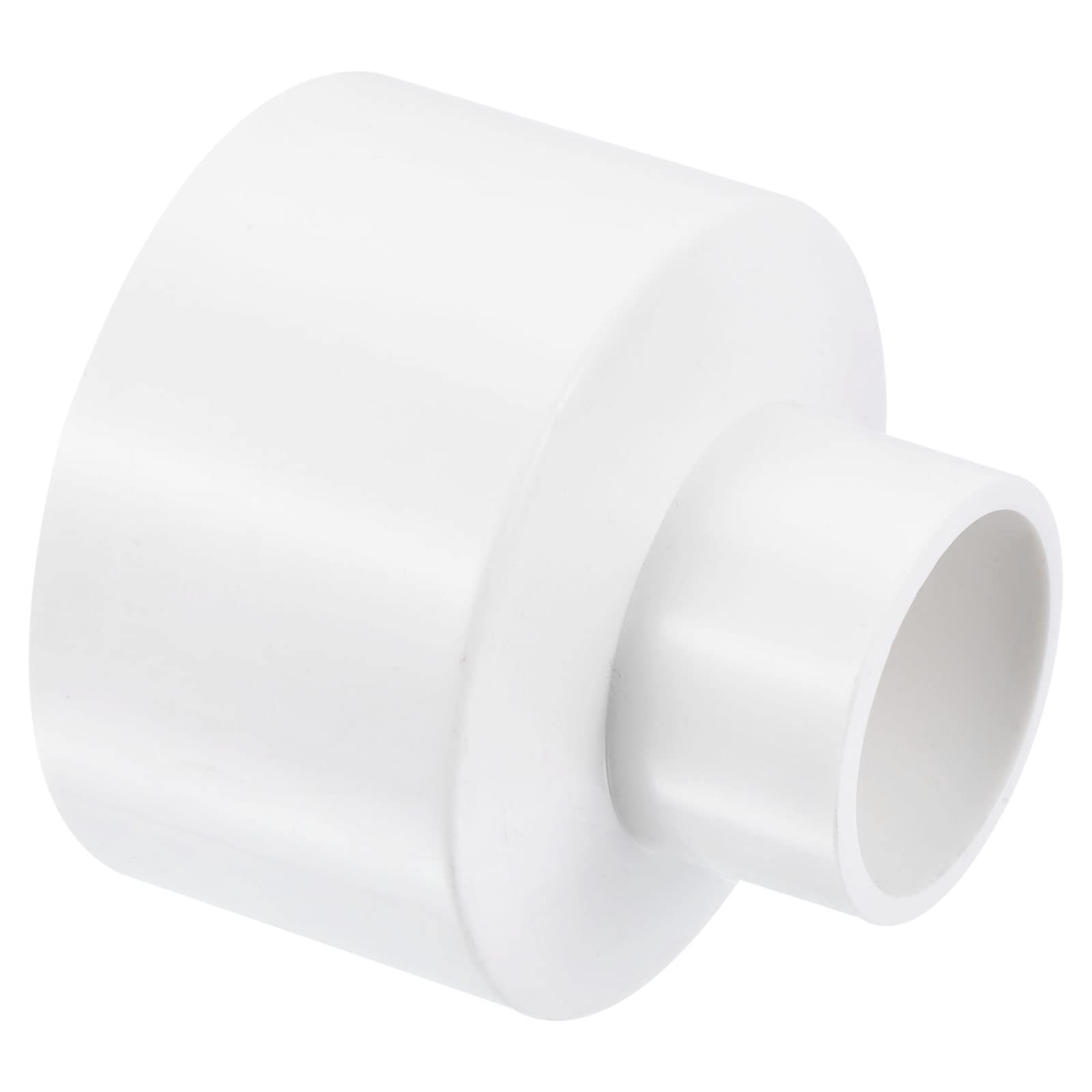 PATIKIL PVC Reducer Pipe Fitting 63mm to 32mm ID, Straight Coupling Adapter Connector, White