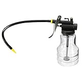New 250cc Transparent High Pressure Pump Oiler Lubrication Oil Can Plastic Machine Oiler Grease 245mm Length flex Gun