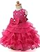 NNJXD Girl Dress Kids Ruffles Lace Party Wedding Dresses Size 6-7 Years Rose(140)