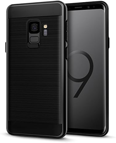 Galaxy S9 Case, Casgen Brushed Metal Design [Flexible &amp; Slim] Heavy Duty Protection Dual Layer Armor Cover ,Anti Slip [Shock Absorption] Case for Samsung Galaxy S9