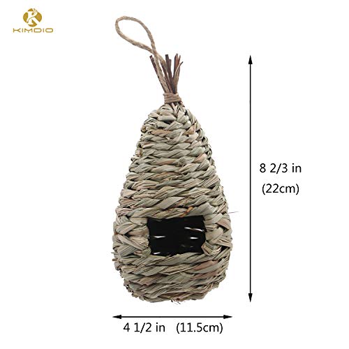 Kimdio Hummingbird Birdhouse for Outside Hanging, Grass Hand Woven Bird Nest, Natural Bird Hut for Outdoor - Drop - Thumbnail 6