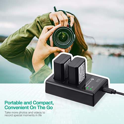 FirstPower NPFW50 Battery 2Pack and USB Dual Charger Compatible with
