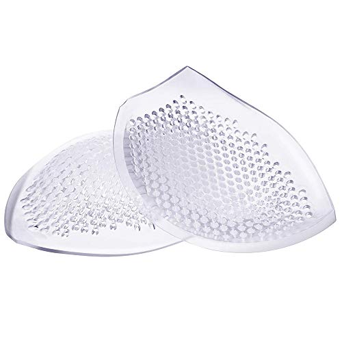 Silicone Bra Pad Inserts Breathable Honeycomb Padding Breast Enhancers Mild-Adhesive Bikini Push Up Inserts, Clear Semicircle