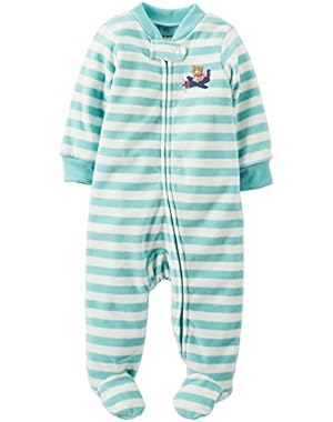 Carter's Baby Boys' Striped Fleece Footie (Baby) - Bear