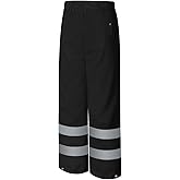 Uno Mejor Rain Pants, High Visibility Safety Coat, Hi Vis Waterproof Work Pants, Lightweight Rain Gear for Outdoor Activities, Men Women, Black P, L-XL