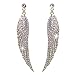 EVER FAITH Austrian Crystal Bridal Angel Wing Dangle Earrings