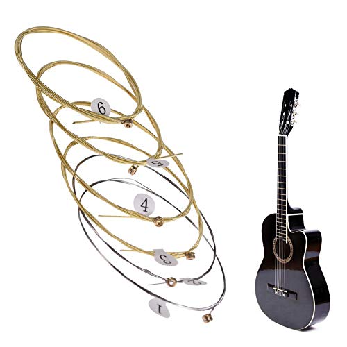 6 Pieces Universal Acoustic Guitar Strings,Brass Hexagonal Steel Core Strings for Musical Instruments - Thumbnail 5