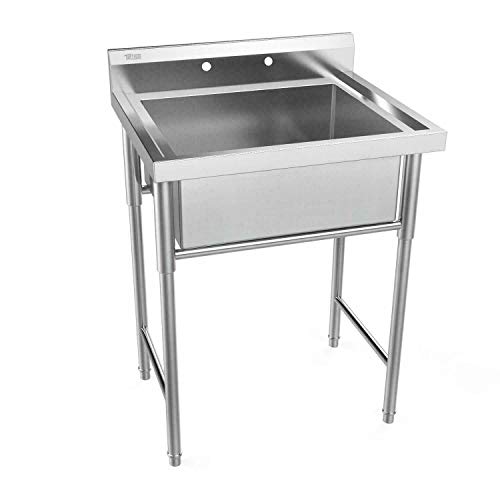 9TRADING 30" Stainless Steel Utility Commercial Square Kitchen Sink for Washing Room New