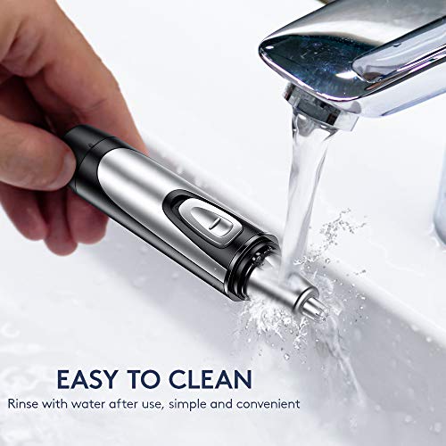 Nose Trimmer and Ear Hair Trimmer for Men and Women, Professional Painless Nose Hair Remover, Electric Waterproof Mens Nose Clippers with Rotary Stainless Steel Dual Edge Blades