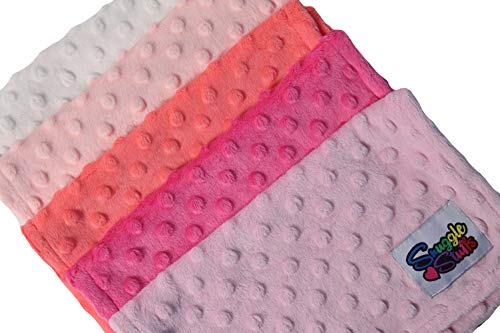 Baby 5 Pack Minky Dot Burp Cloths (Choose Color) (Shades Pink)