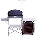 CampLand Folding Cooking Table Outdoor Portable Cook Station Aluminum Camping Kitchen with Storage Organizer, Windscreen, Hooks for BBQ, Partythumb 1