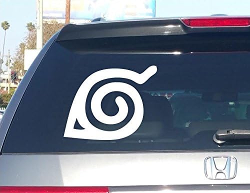 Naruto White Leaf Logo(5"x4") Vinyl Decal Sticker for Car Automobile Window Wall Laptop Notebook Etc.... Any Smooth Surface Such As Windows Bumpers