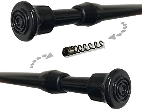 Tension Rods, WindBreath 16" by 28" Pack of 2 Kitchen Spring Tension Rods Shower Adjustable Closet Rod, 22 Pounds Maximu Holding Weight, Black