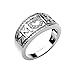 Myhouse Women Girls 18k White Gold Plated Rhinestone Heart Ring MOM Letter Ring For Mother's Day Gifts (9)