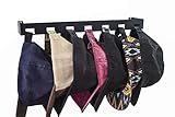 Hat Rail - Wall or Door Baseball Cap Storage and Organizer, Rack Holds 7 Hanging Caps Nested Together - Compact with Easy Access
