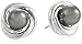 Amazon Collection Sterling Silver Tahitian Cultured Black Pearl Love Knot Earrings (8-8.5mm )