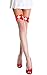 QinMi Lover Women's Net Thigh-High Stocking Satin Bow Nurse Badge