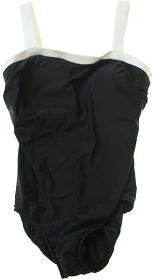 black one piece with white trim