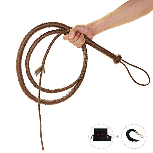 SCARLET KITTEN Cowboy Whip Cat Woman Long Whips Costumes Supplies for Halloween Costume Accessories 5.3ft/1.6m, Brown