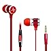 Denali Audio Premium Universal 3.5mm Earphones with Built-In Microphone, Red