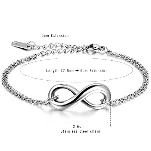 Aroncent 2PCS Pulsera de Hombre Mujer Colgante Infinito de Acero Inoxidable  Brazalete Ajustable Símbolo Infinity Juego… | GEBZA Shopping