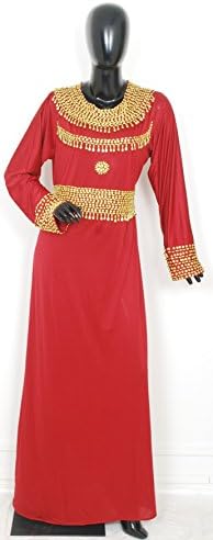 Shubham Fashions Women's Maxi Wedding Dress Caftan Jalabiya Free Size Maroon