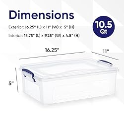 Superio Storage Bins with Lids- Clear Boxes for