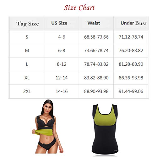 Neoprene Sauna Suit Tank Top Vest, Slimerence, Waist Cinchers Corset Waist Slimming Belt Corset Bustier Waist Trimmer Belt Body Shaper and Weight Loss Black 3XL