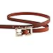 Women's Genuine Leather Brown Thin Skinny Dress Belt Ladies Fashion Buckle