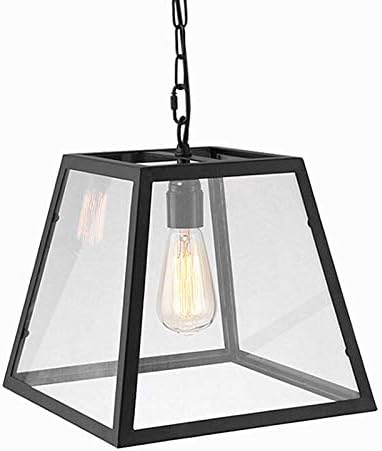 Ladiqi Pendant Light Glass Cage Lampshade Hanging Chandelier Lights for Living Room Bedroom Kitchen (Style B)
