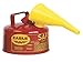 Eagle UI-10-FS Red Galvanized Steel Type I Gasoline Safety Can with Funnel, 1 gallon Capacity, 8" Height, 9" Diameter primary