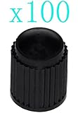 Cutequeen 100pcs Black Plastic Tire Rim Wheel Valve Stem Caps - Black Color