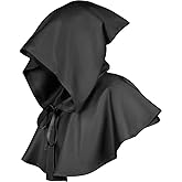 LKQBBSZ Medieval Cowl Hat Wicca Pagan Hood Cosplay Accessory Halloween Grim Cowl Cloak Cape
