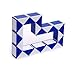 Pack of 4 TKOnline 24 Part Magic Snake Ruler Twisty Toy Puzzle Blue/Black, Red/Black, White/Black, Green/Black