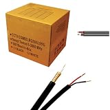 Five Star Cable RG59 500 ft Siamese Combo CCTV Coaxial Video Power Cable Black - 20AWG RG59 + 18/2 18AWG Power Cable (500 Ft, Black)