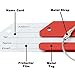 10 Pack Travelambo Luggage Tags & Bag Tags Stainless Steel Aluminum(red)