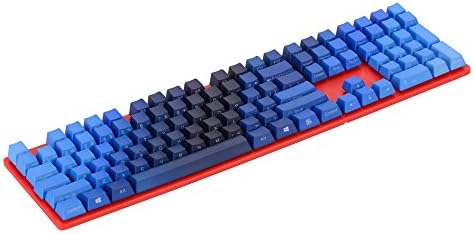 PBT Keycaps Side Print 108 Key Set Cherry MX Key Caps with Keycaps Holder and Keypuller for 87/104/108 MX Switches Mechanical Gaming Keyboard (Blue Gradient Side Printed)
