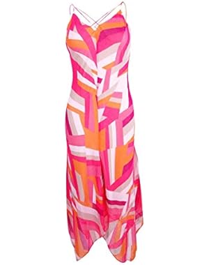 Womens Chiffon Dress with Handkerchief Hem