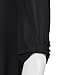 Messic Womens Round Neck Pleated Front Half Sleeve Tunic Top Black,XXL
