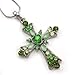 Soulbreezecollection Light Green Christian Cross Heart Shape Pendant Necklace Chain Charm Fashion Jewelry