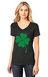 Four-Leaf Clover - Saint Patrick's Day Irish Shamrock V-Neck Women T-Shirt