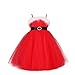 YiZYiF Baby Girl's Christmas Sash Bow Spaghetti Straps Party Dress Up 3T Red