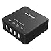 QICENT Desktop 31Watt 4-Ports USB Wall Charger Travel Adapter US Plug Power Cord for iPhone iPad Air ipod Samsung Galaxy Nexus HTC Motorola LG Google - Black