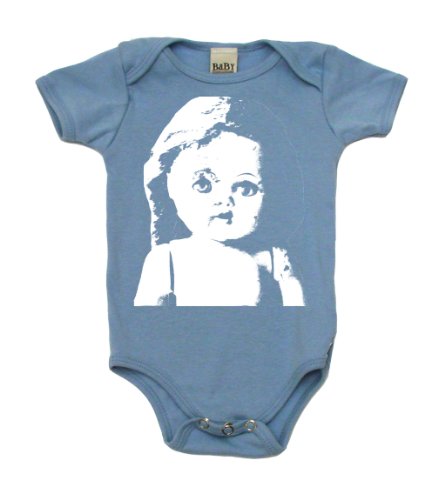 Vintage Doll on Baby Boy One Piece, 12-18 mo, Light Blue