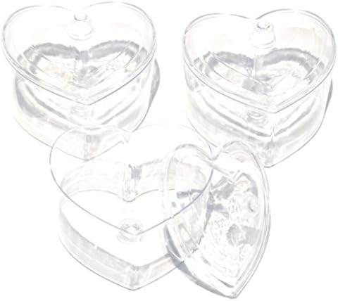 SET of 3 Packages 18 TOTAL Mini Plastic Heart or Flower Party Favor Container for Wedding Princess Birthday Party Parties with Silly Bands (Style2)