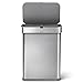 simplehuman 58 Liter / 15.3 Gallon Rectangular Voice and Motion Sensor Automatic Kitchen Trash Can, Brushed Stainless Steel